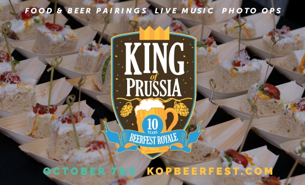 King of Prussia Beerfest logo over image of food