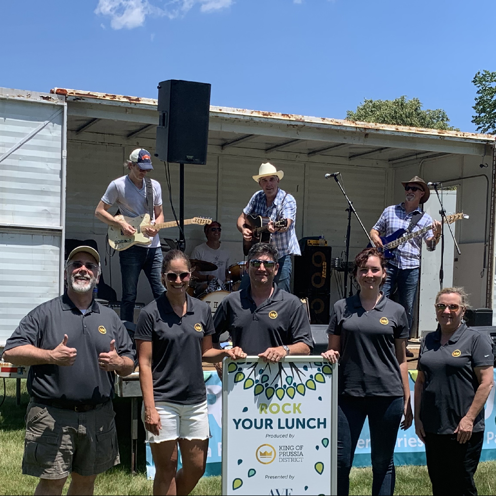 a small group of sponsors and promotional band