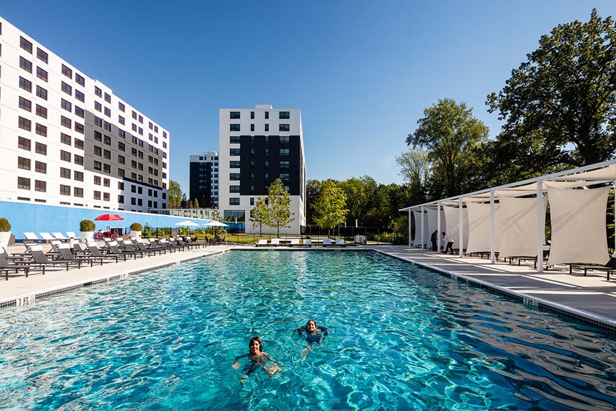pool at apartment building