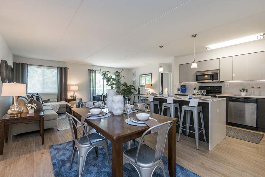 apartment dining room and kitchen