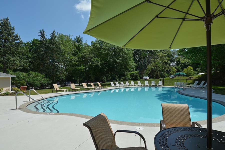 apartment complex pool area