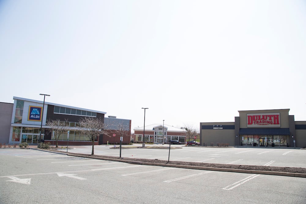 image of parking lot and buildings