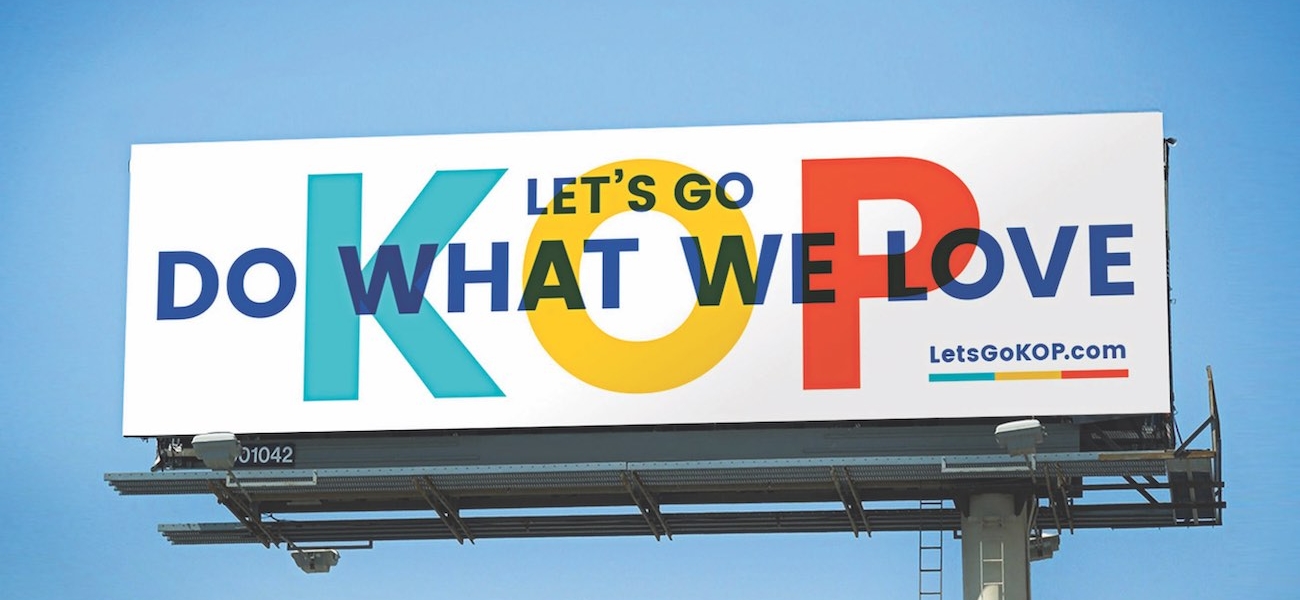brightly colored billboard