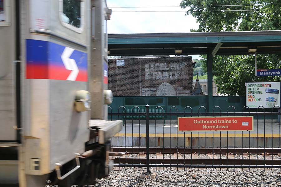 train traveling through station