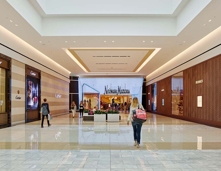 people walking through a shopping mall
