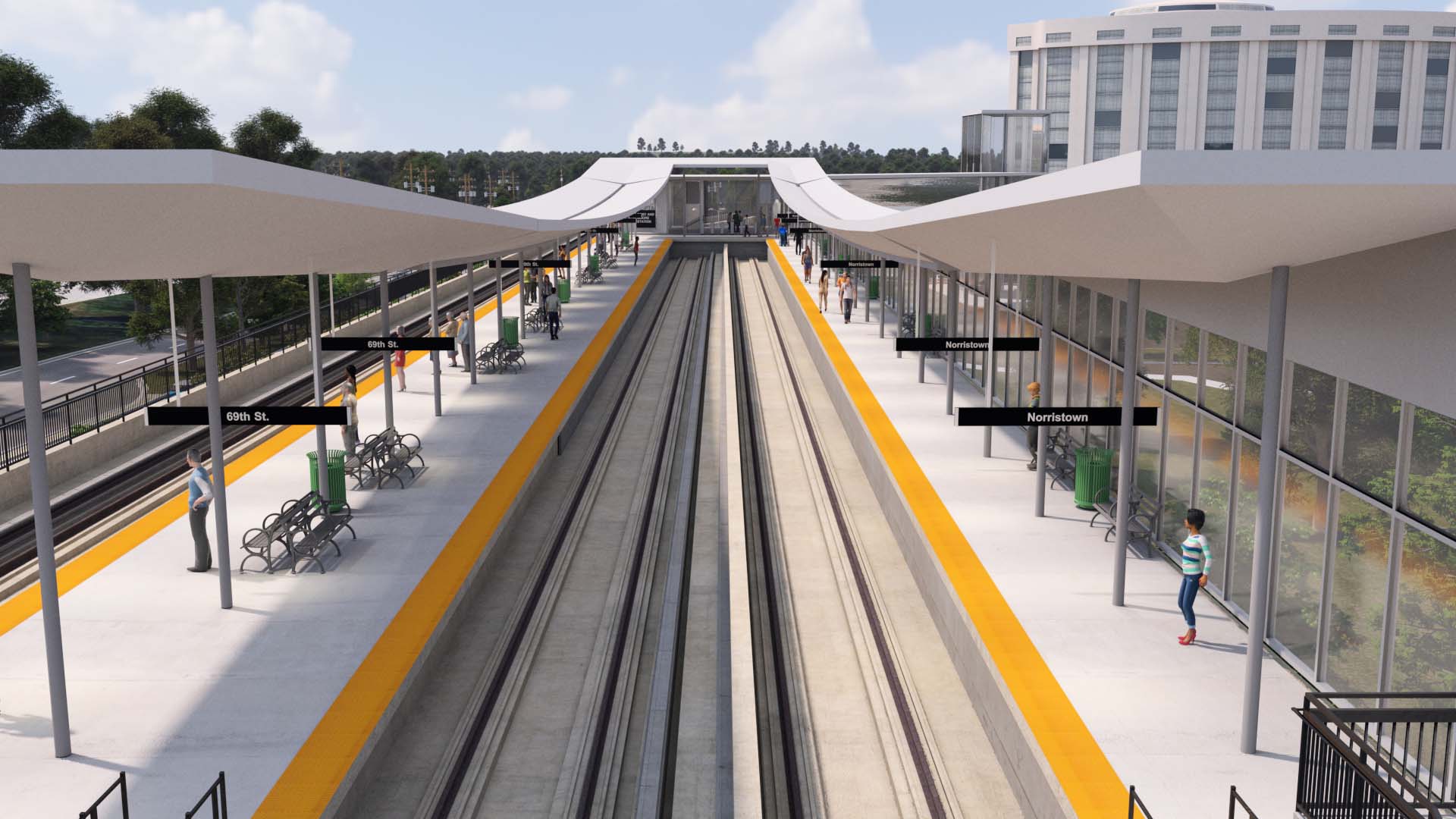 rendering of train platform