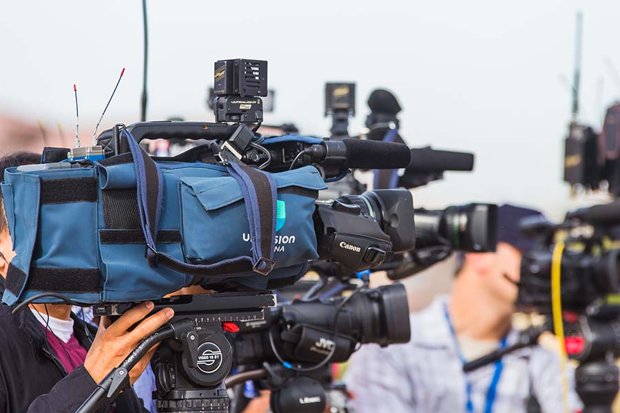 television cameras at an event