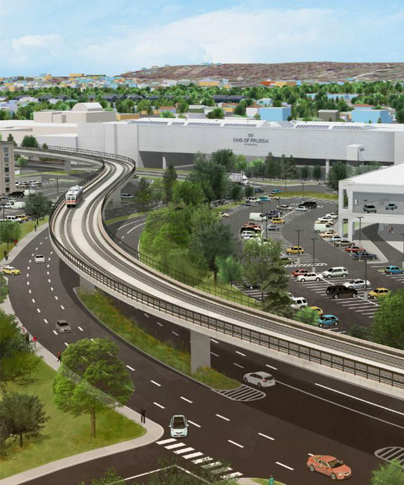 rendering of elevated rail project 