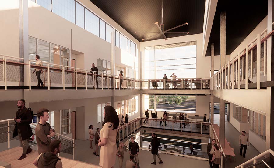 interior rendering of school building