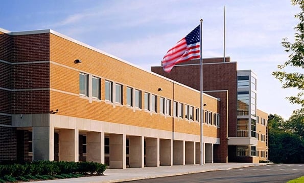 front of school building