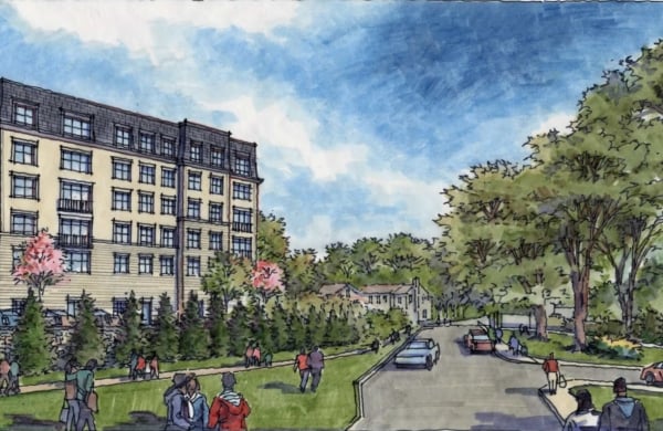 artistic rendering of a housing complex