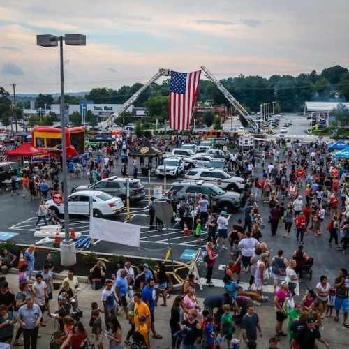 aerial view of outdoor event