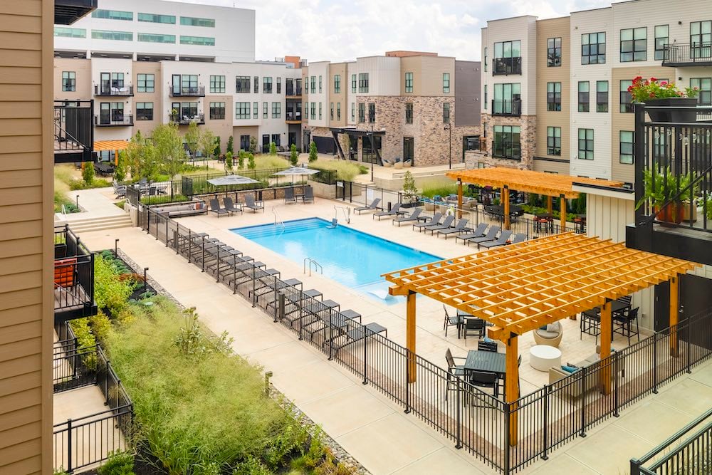 exterior of the amenity space of The George