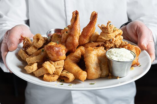 platter of fried seafood