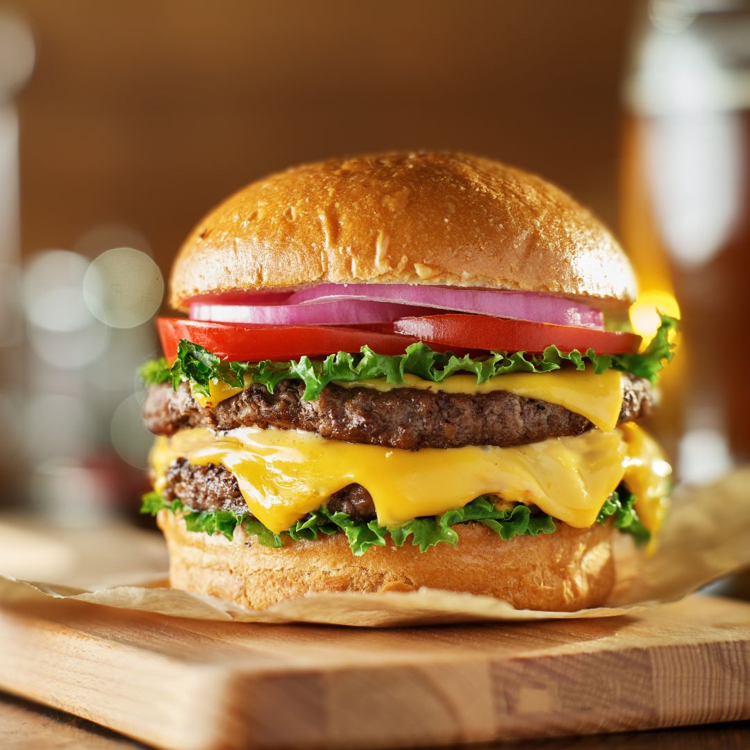 close up of hamburger