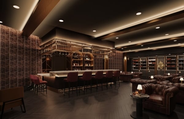 rendering of a cigar lounge