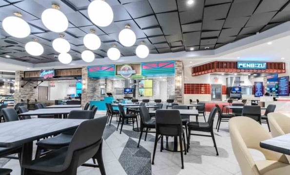 interior of the food hall at valley forge casino