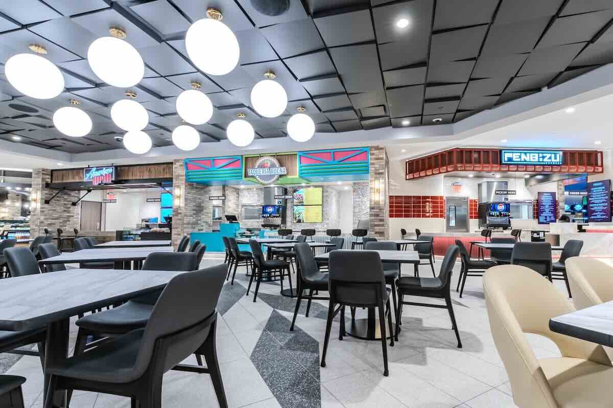 interior of the food hall at valley forge casino