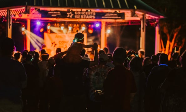 nightime image of a concert outdoors