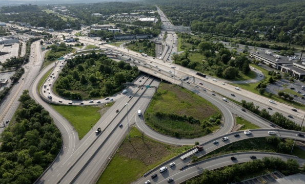aerial view of major highways