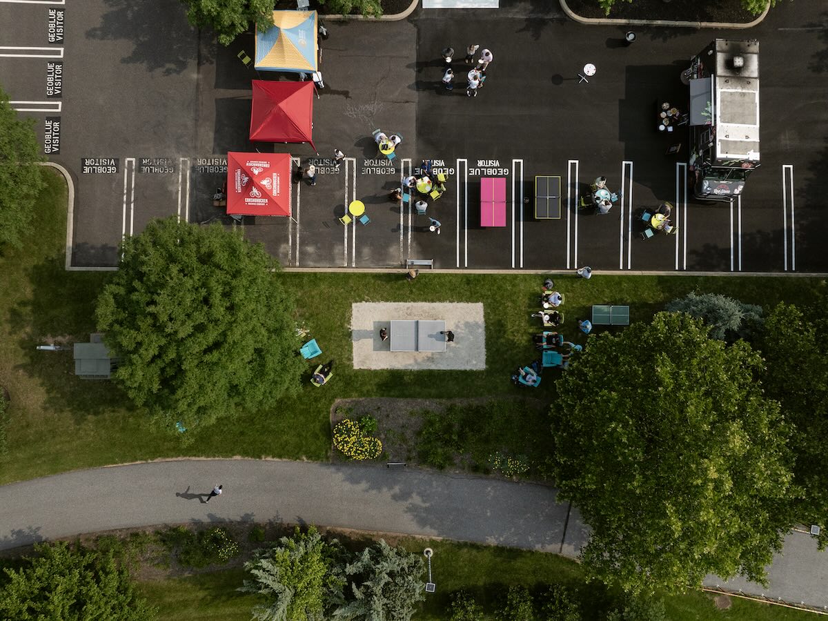 aerial view of first avenue linear park