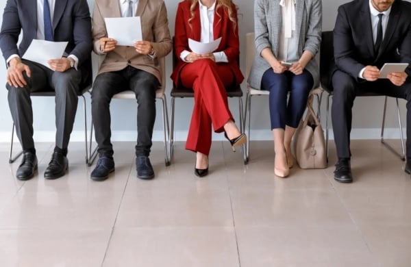 people in chairs holding a piece of paper
