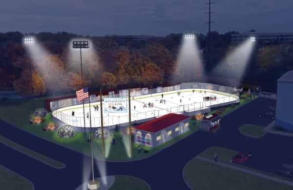 rendering of a skating rink