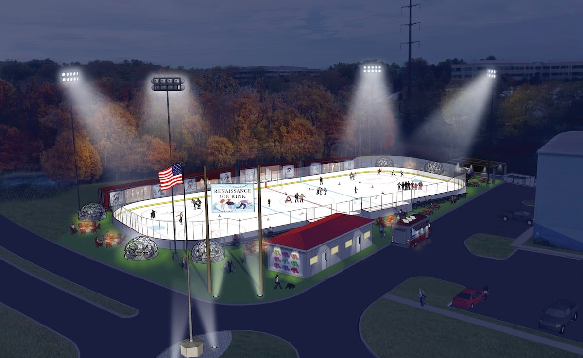 rendering of a skating rink