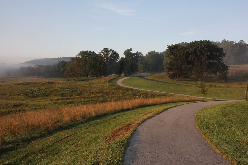 a trail in valley forge park
