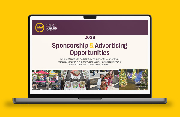 mock up of laptop displaying the cover of our 2026 sponsor opportunities