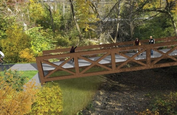 artistic rendering of pedestrian bridge