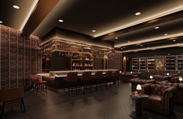 artisitic rendering of a cigar lounge coming to valley forge casino