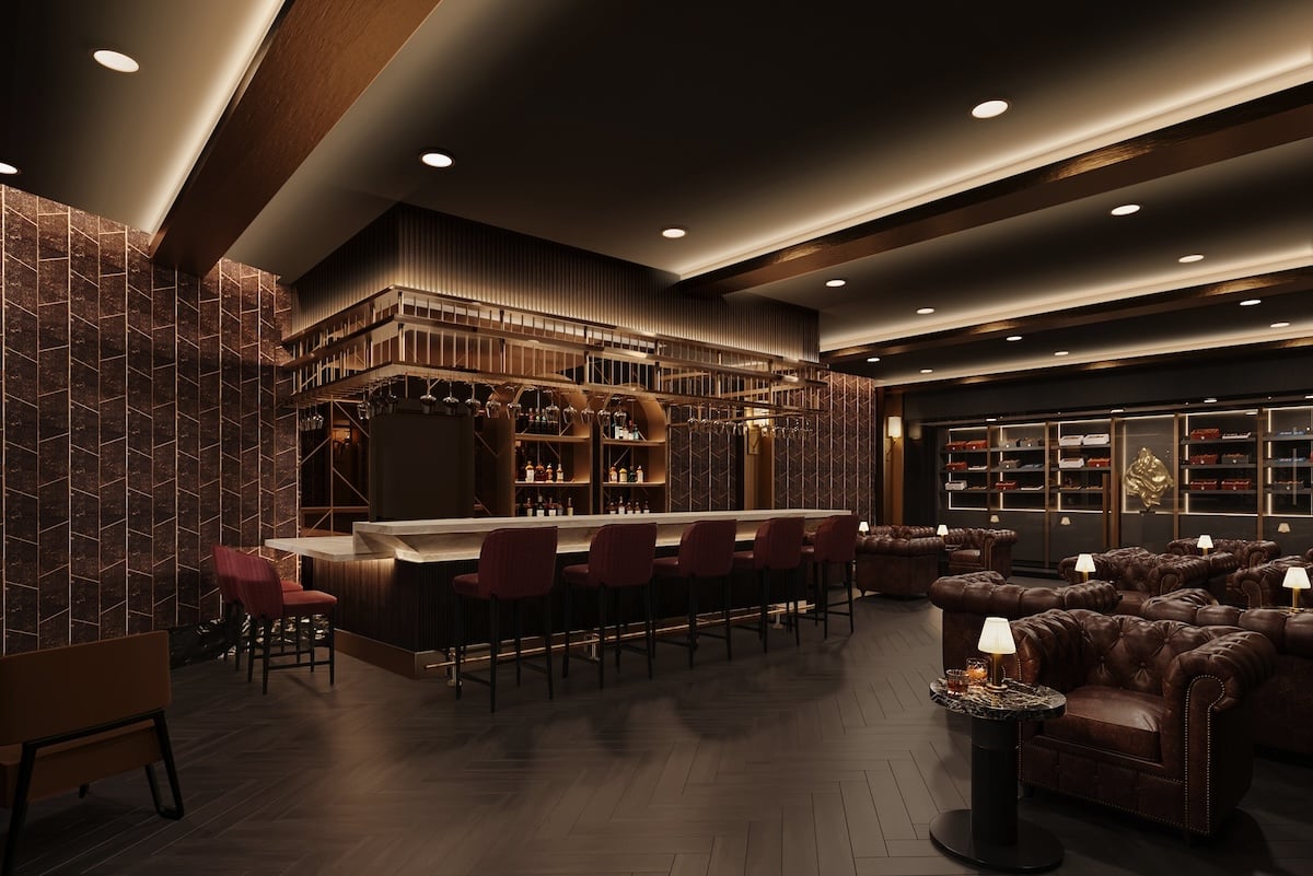 artisitic rendering of a cigar lounge coming to valley forge casino