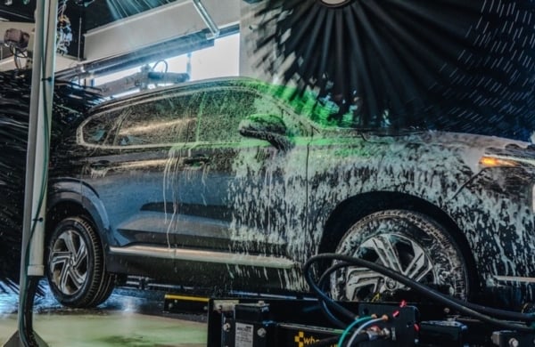 vehicle in a car wash