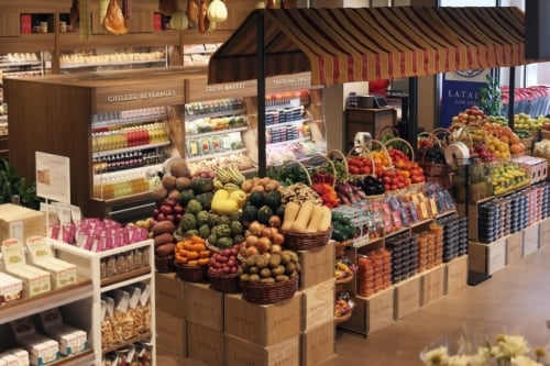 interior or eataly with a produce stand