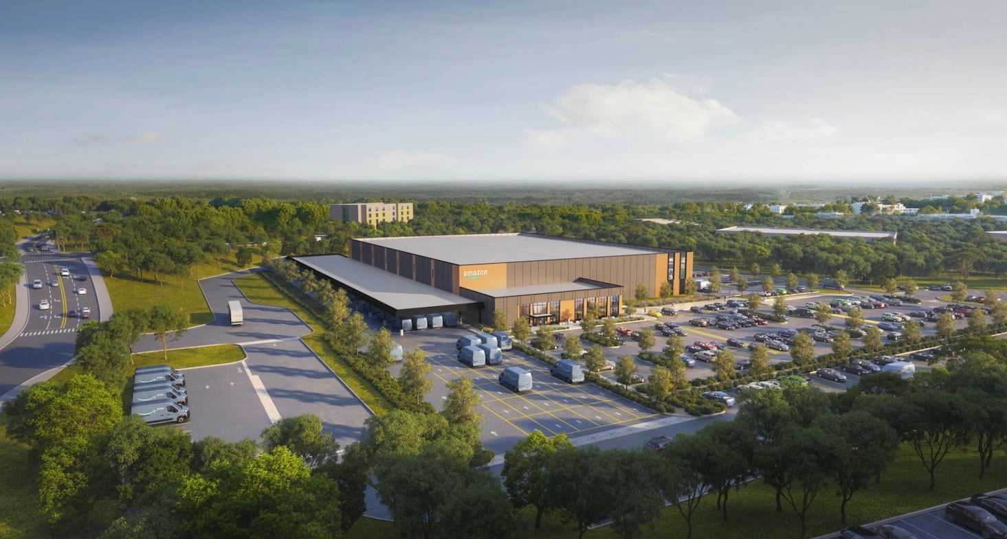 artistic rendering of new amazon distribution center