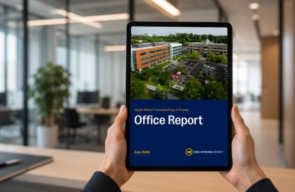 mock up of an office report on a tablet