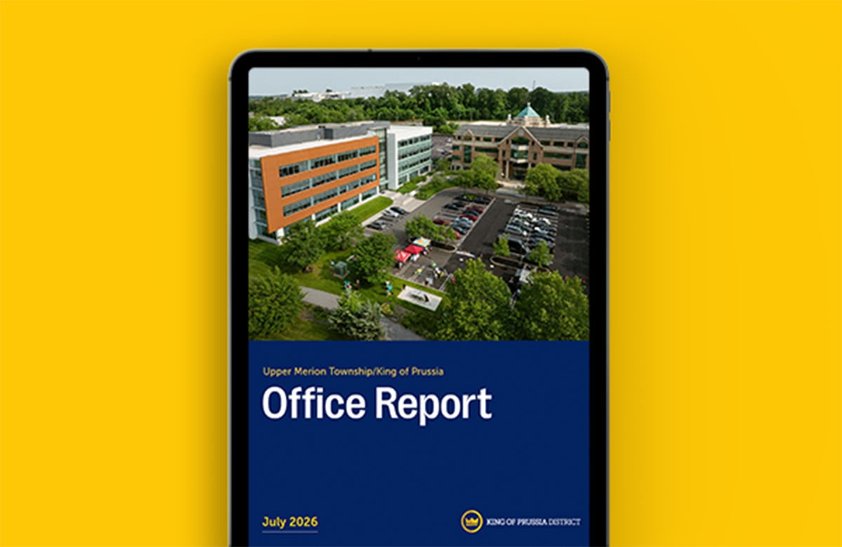 mock up of an office report on a tablet